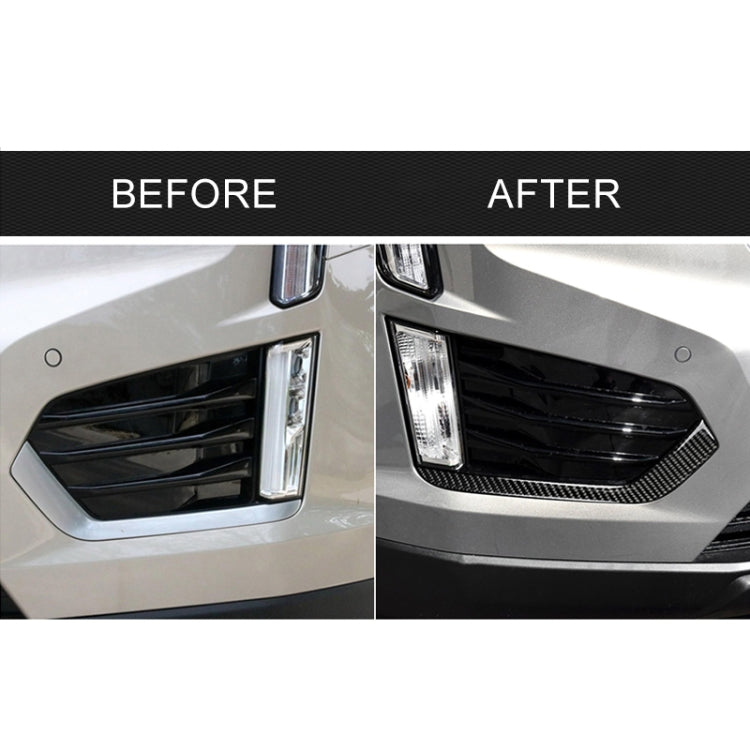 Car Carbon Fiber Front Fog Light Decorative Stripe for Cadillac XT5 2016-2017, Left Drive, Front Fog Light