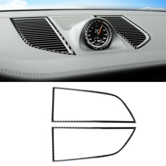 2 PCS Carbon Fiber Car Instrument Air Outlet Panel Decorative Sticker for Porsche Macan, Instrument Air Outlet