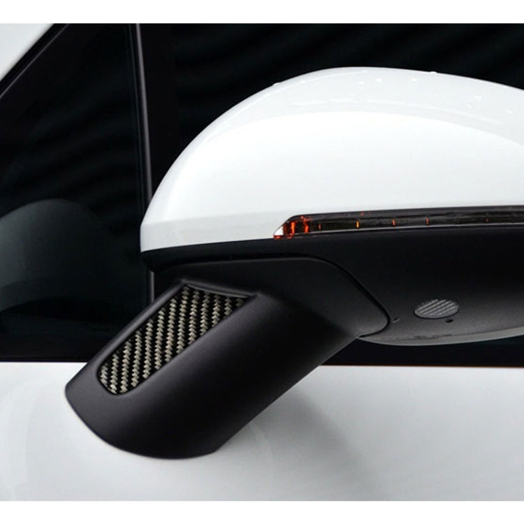 Carbon fiber rearview mirror sticker on side mirror housing, black woven strip