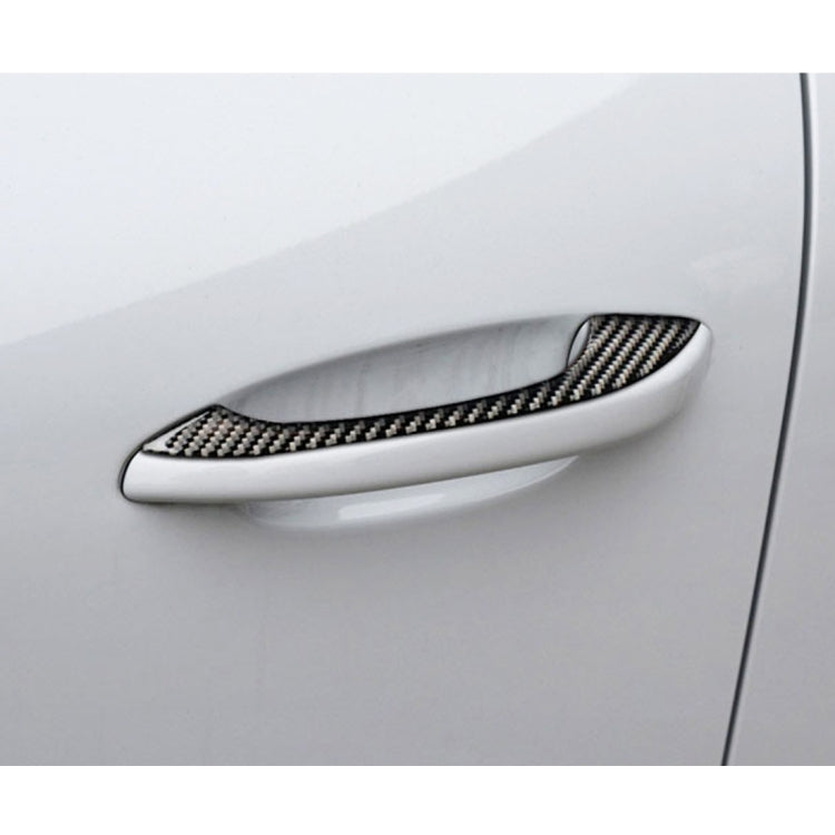 Carbon fiber exterior door handle cover strip, black weave finish