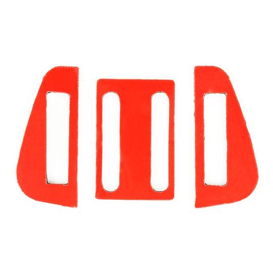 Red-backed air outlet sticker cutouts with three rectangular openings