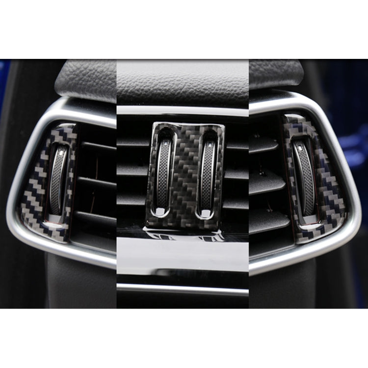 Car air vent decorative sticker installed: carbon fiber side trim with white insert bars