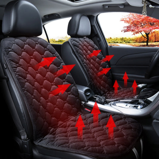 Heated car seat cushion covers, quilted burgundy with two-seat heating pads