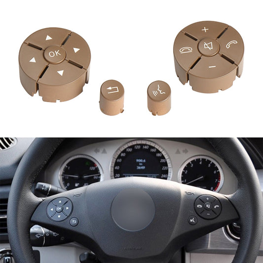 1 Pair Car Steering Wheel Switch Buttons Panel for Mercedes-Benz W204 2007-2014, Left Driving, 1 Pair (Black), 1 Pair (Grey), 1 Pair (Beige), 1 Pair (Brown)