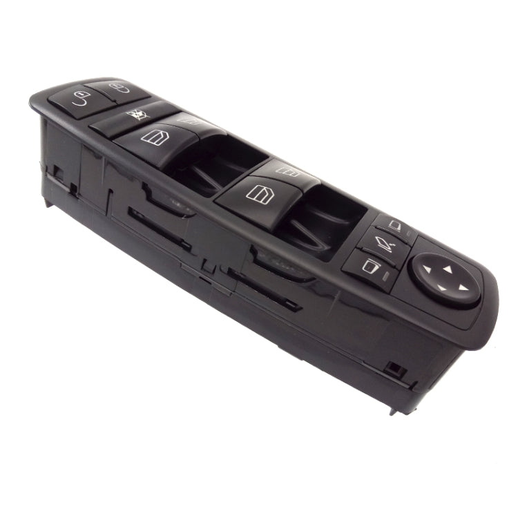 Power window master control switch with window buttons and arrow control dial, dark gray