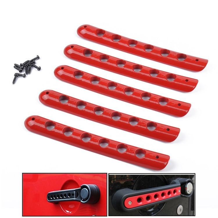5 PCS Auto Handle Cover Door Aluminum Grab Handle Cover for Jeep Wrangler JK 4-Door 2007 -2017, 5 PCS(Black), 5 PCS(Red), 5 PCS(Silver)