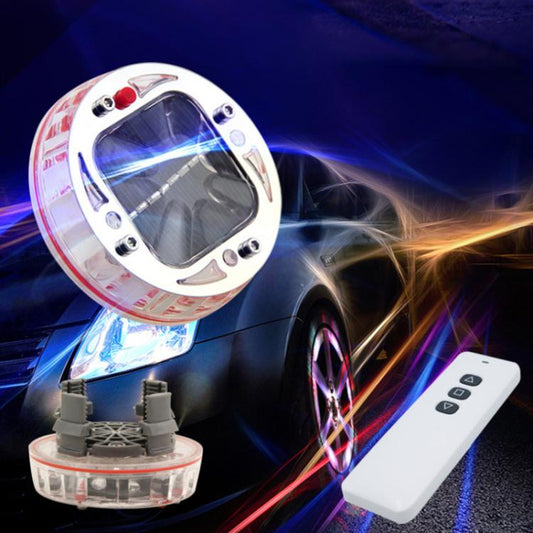 Car tire LED hub decoration light with multi-color flashing glow and remote controller
