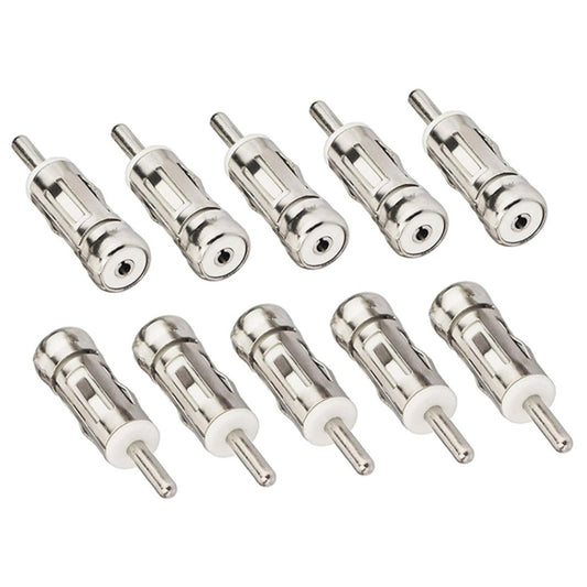 10pcs Car Vehicles Radio Stereo Aerial Antenna Mast Male Adapter DIN Connector Plug, DIN Connector Plug
