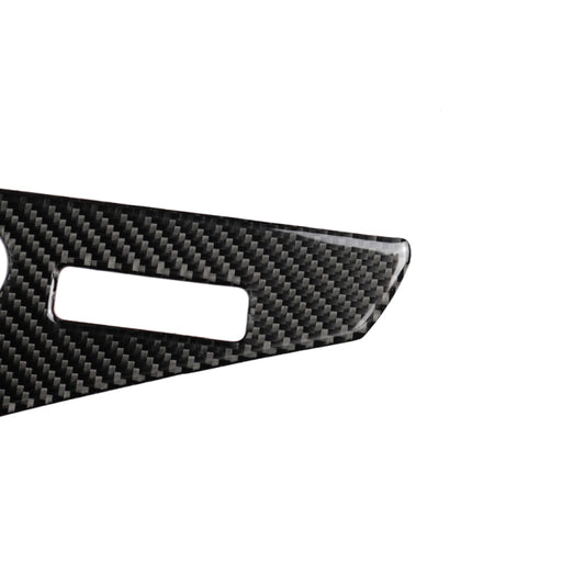 Carbon fiber door inner handle panel strip with cutout, black textured