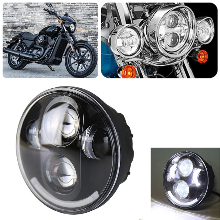 5.75-inch LED headlight close-up with dual projector lenses and chrome bezel