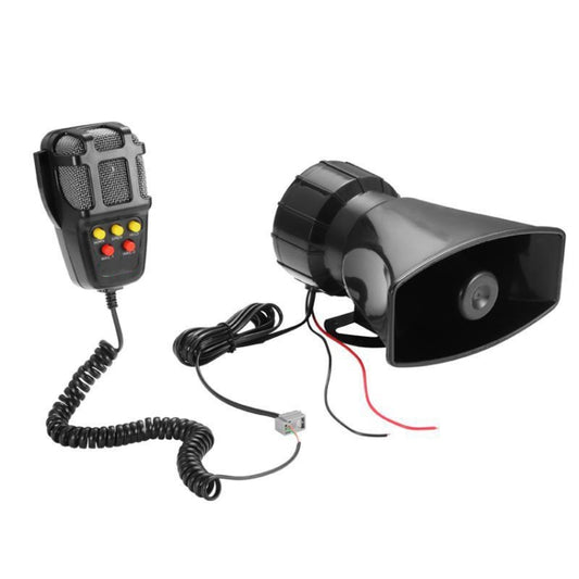 HW-1006B 12V 100W 125dB 5-tone Car Electric Alarm Air Horn Siren Speaker 5 Sound Tone Super Loud with Mic, HW-1006B