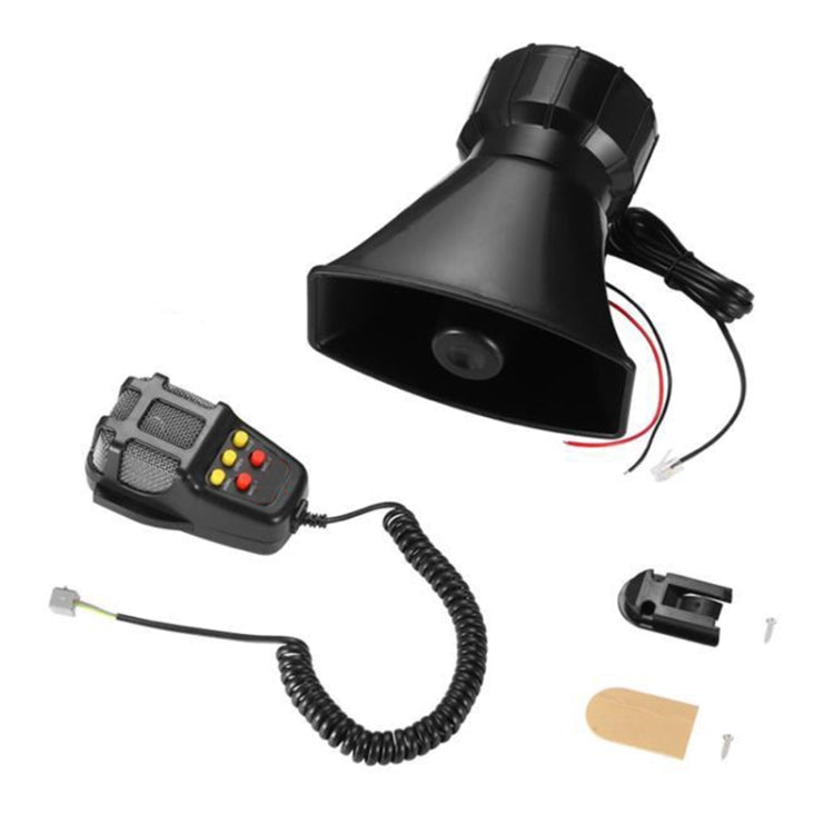 HW-1006B 12V 100W 125dB 5-tone Car Electric Alarm Air Horn Siren Speaker 5 Sound Tone Super Loud with Mic, HW-1006B