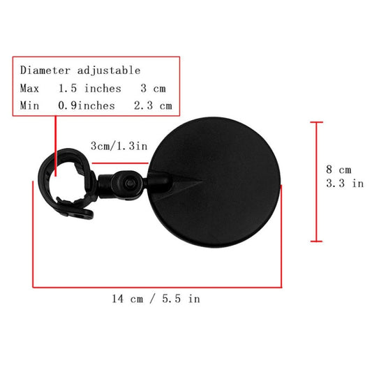 Universal 360 Rotate Adjustable Bicycle Rearview Handlebar Wide-angle Convex Mirror Cycling Rear View Mirror, View Mirror