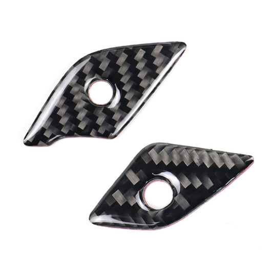 Carbon fiber trim stickers with circular holes, two wing-shaped pieces, black weave