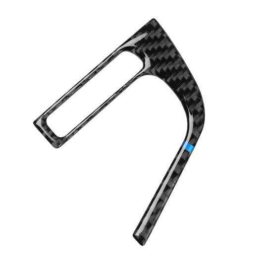 Carbon fiber steering wheel control trim cover with blue accent strip, single piece