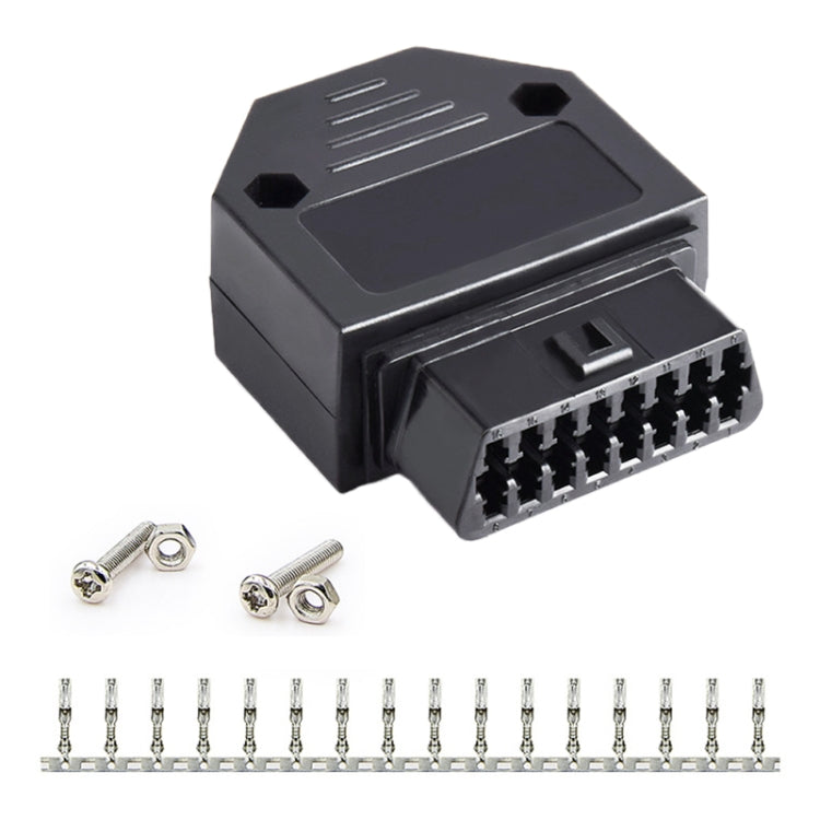 16PIN Car OBD 2 Female Connector OBD Plug + Case + Terminal + Screw, Female