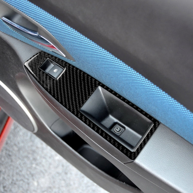 Carbon fiber-look window lift switch trim sticker over door switch bezel