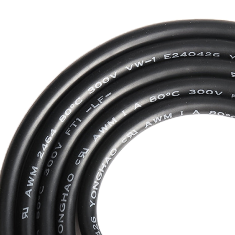 Black cable section with printed voltage and OBD-related markings.