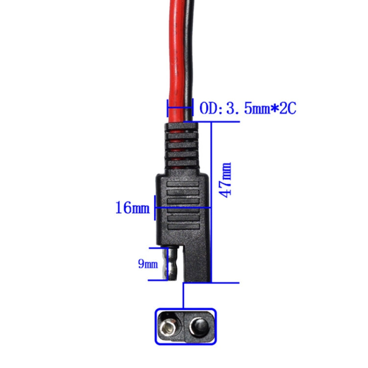 SAE One to Two Connection Cable Car Power Cord, SAE One to Two Cable