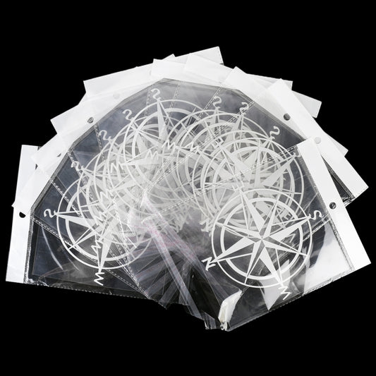 10 PCS Car Compass Pattern Random Decorative Sticker White, White