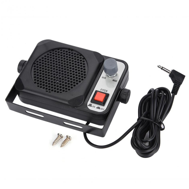 Black car speaker horn set with mounting screws and power cable
