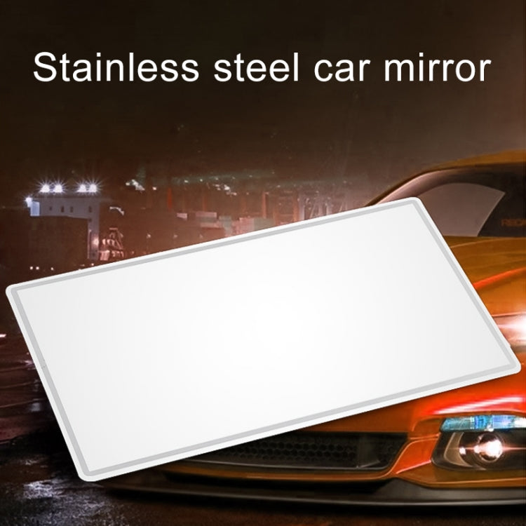 Portable car sunshade makeup mirror, rectangular white frame with reflective surface