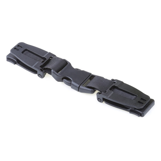Kids car seat belt adjuster clip with double straps and locking bar, dark
