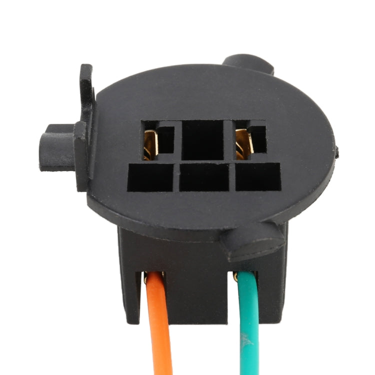Black H7 tail lamp holder connector with contact windows and orange/green lead wires
