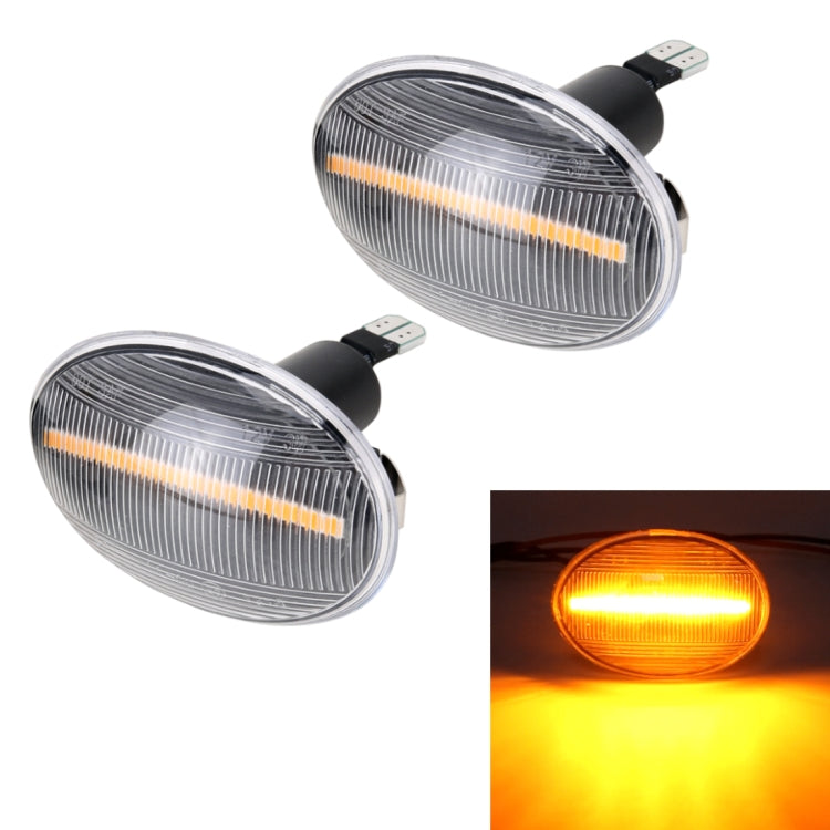 2-pack car LED dynamic blinker side lights with clear lens and amber glow, USB plugs.