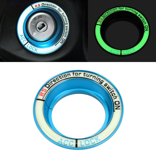 For Ford Fluorescent Aluminum Alloy Ignition Key Ring, Inside Diameter: 3.2cm, For Ford (Sky Blue), For Ford (Black), For Ford (Gold), For Ford (Red), For Ford (Silver)