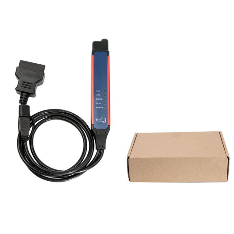 VCI3 diagnostic scanner with cable and small box packaging