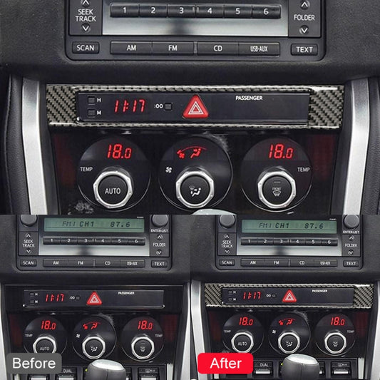 Car Carbon Fiber Central Control Clock Decorative Sticker for Subaru BRZ / Toyota 86 2013-2017, Left and Right Drive Universal, Central Control Clock