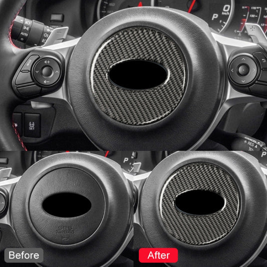 Car Carbon Fiber Steering Wheel Decorative Sticker for Subaru BRZ 2013-2017, Left and Right Drive Universal, Steering Wheel for Subaru BRZ
