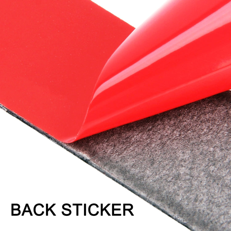 Adhesive-backed carbon fiber decal, red outer layer with backing edge