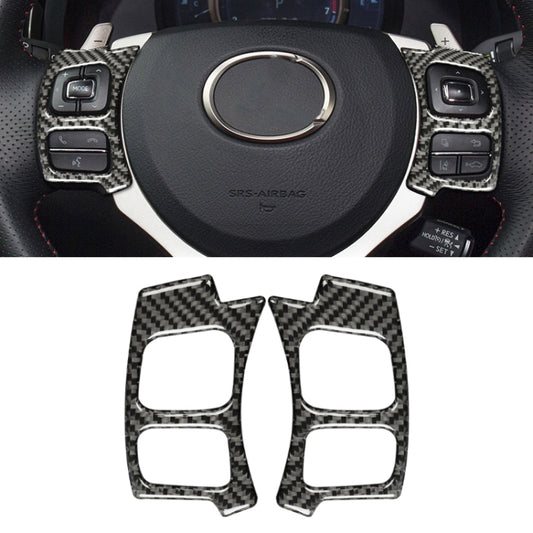 Car steering wheel button decorative sticker set, carbon-fiber pattern, left controls