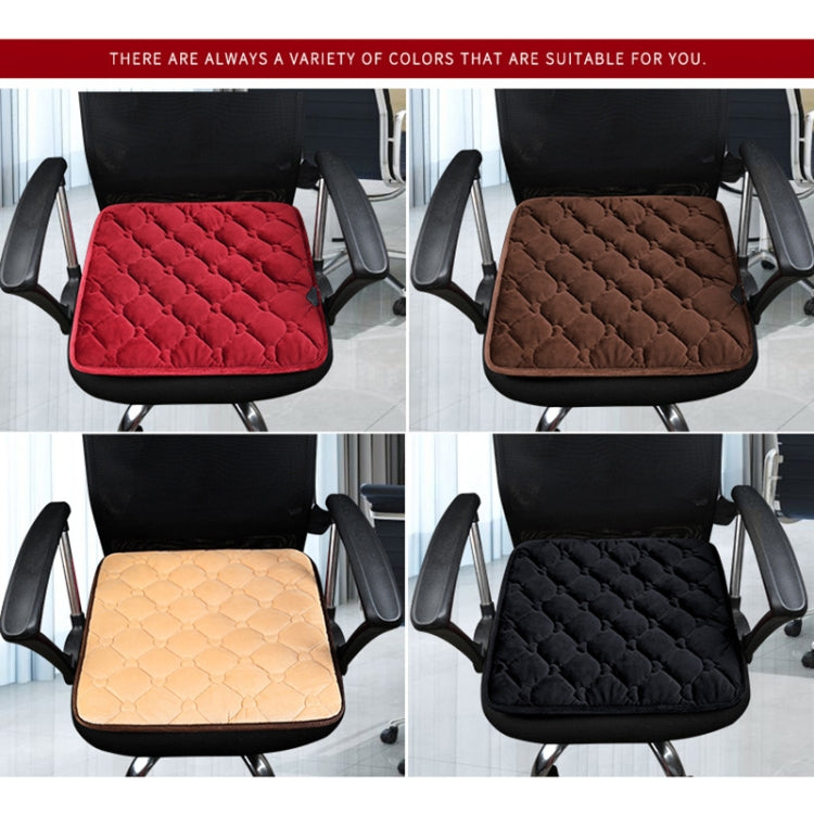 Car USB seat heater cushions in multiple colors: red, brown, beige, and black