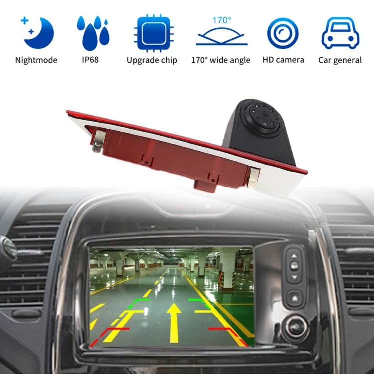 Brake light view camera with built-in rear display showing parking guide lines