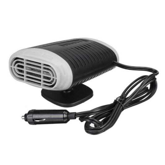 Grey portable car defroster heater with suction base and 1.4m power cable