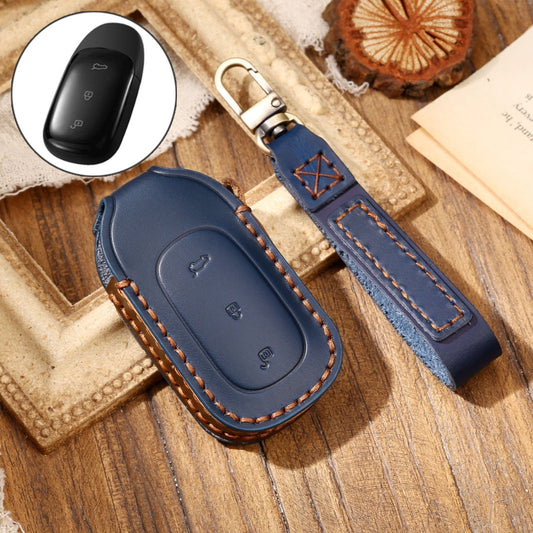 Hallmo Car Cowhide Leather Key Protective Cover Key Case for LEADING IDEAL One, For LEADING IDEAL One