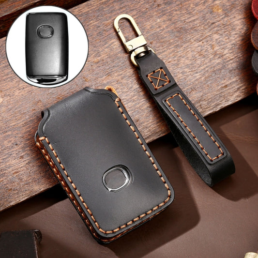 Hallmo Car Cowhide Leather Key Protective Cover Key Case for New Mazda Axela, For New Mazda Axela