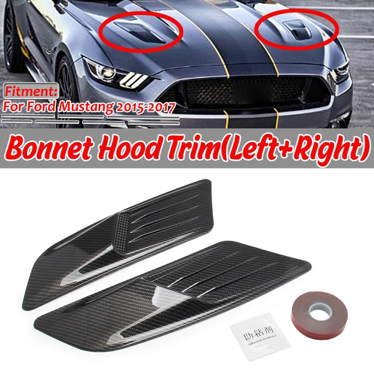 Carbon fiber hood side vent scoop set with tape roll and installation card