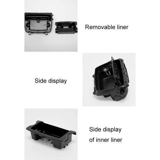 Black car ashtray assembly with removable inner liner and side display opening