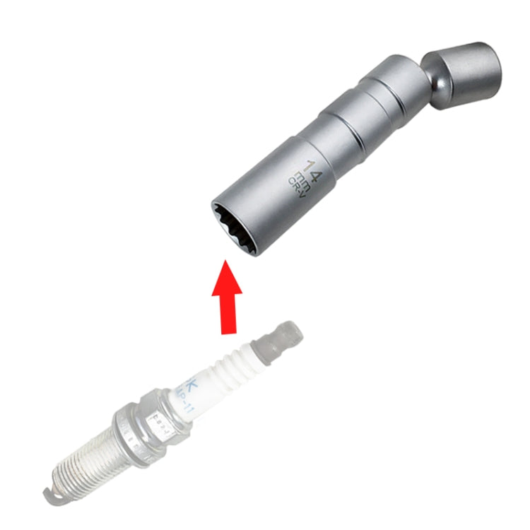14mm spark plug removal sleeve tool shown with spark plug for fit