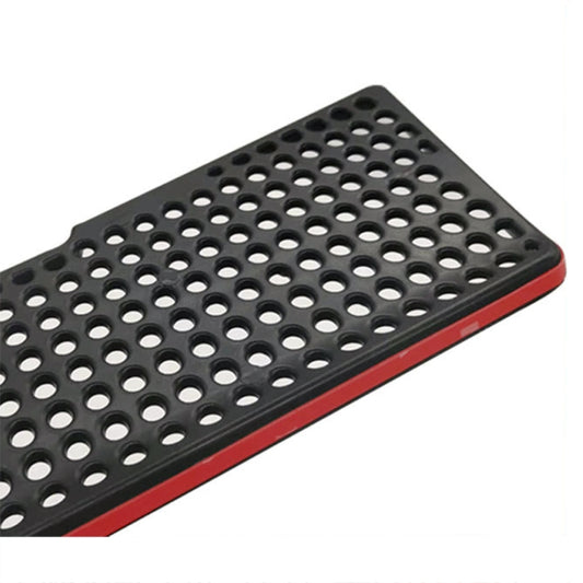 Car air inlet protective cover, perforated black grille with red edge