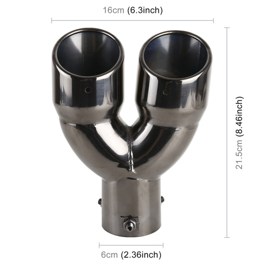 Universal Car Styling Stainless Steel Straight Exhaust Tail Muffler Tip Pipe, Inside Diameter: 6cm, Straight Inside Diameter: 6cm (Grey), Straight Inside Diameter: 6cm (Blue), Straight Inside Diameter: 6cm(Silver)