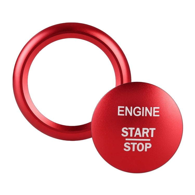 Red engine start stop push button ring trim with matching cover