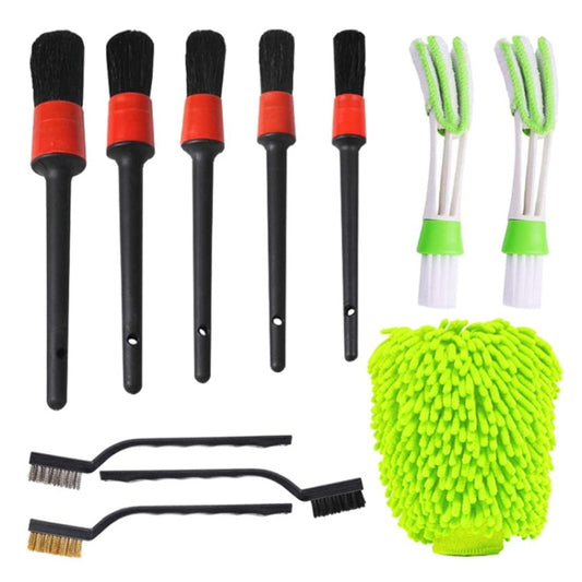 11 in 1 Car Wash Cleaning Brush Tools Set, Random Color Delivery, 11 in 1