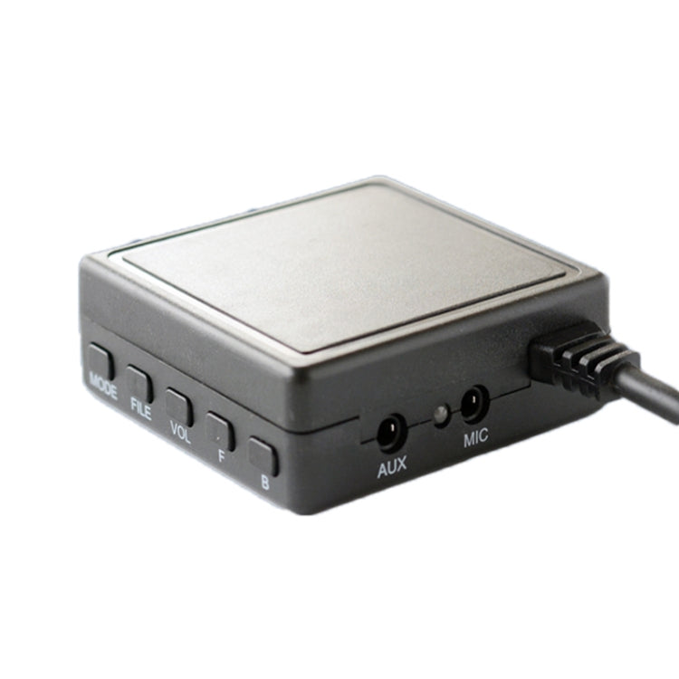 Bluetooth AUX audio receiver box with AUX and MIC ports, front control buttons