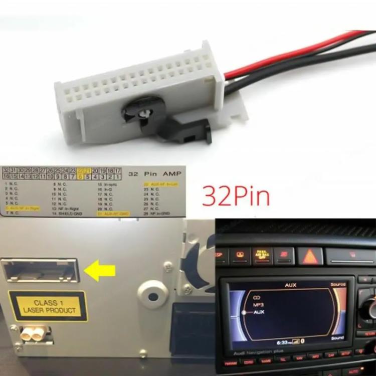 Car RNS-E 32PIN Bluetooth Music AUX Digital Audio Cable for Audi A3 A4 A6 A8 TT R8, For Audi A3
