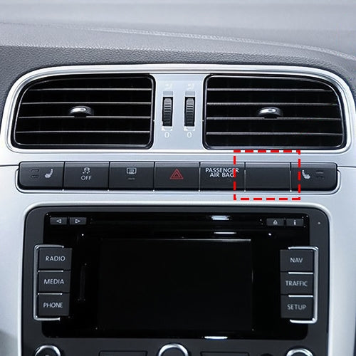 Car dashboard console with rectangular USB port opening for installation location.